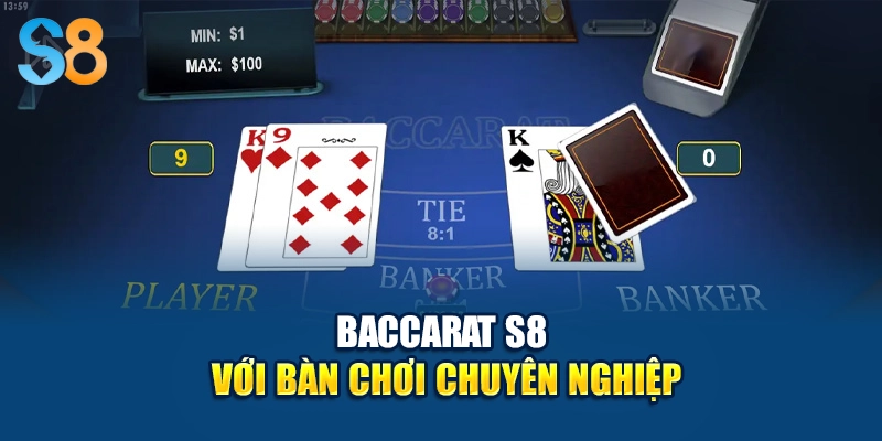 Baccarat S8 với bàn chơi chuyên nghiệp
